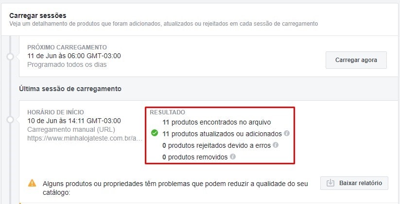 Atualização feed