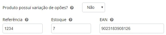Referência no Cadastro Rápido