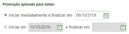 Validade Promoção PagSeguro