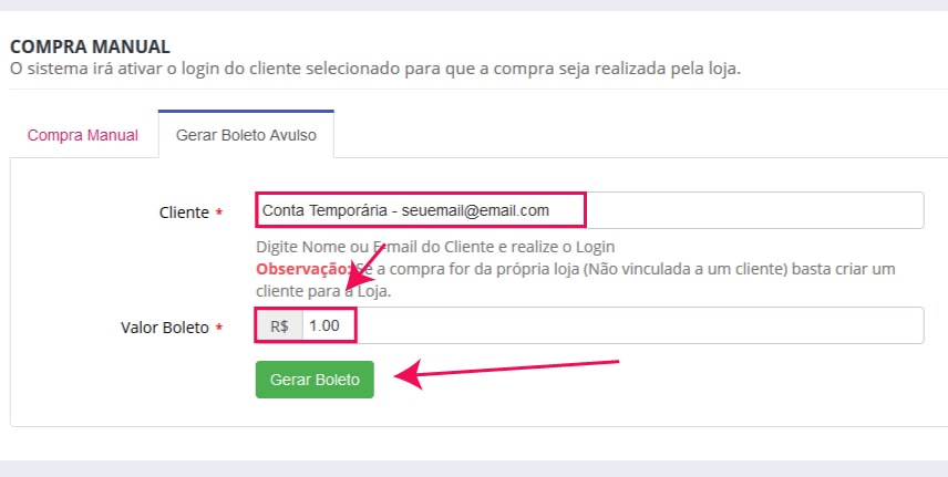 Gerar Boleto Avulso - 2 - Como configurar e homologar boleto bancário do Bradesco na Oruc