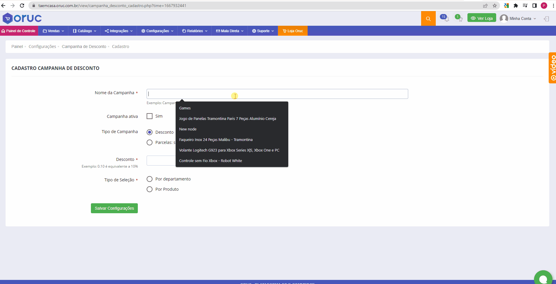 como criar campanha de desconto para loja virtual