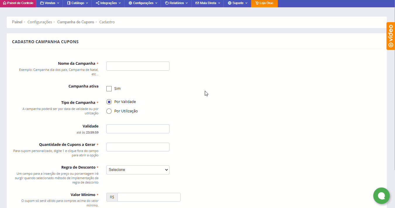 como cupom criar de desconto para loja virtual