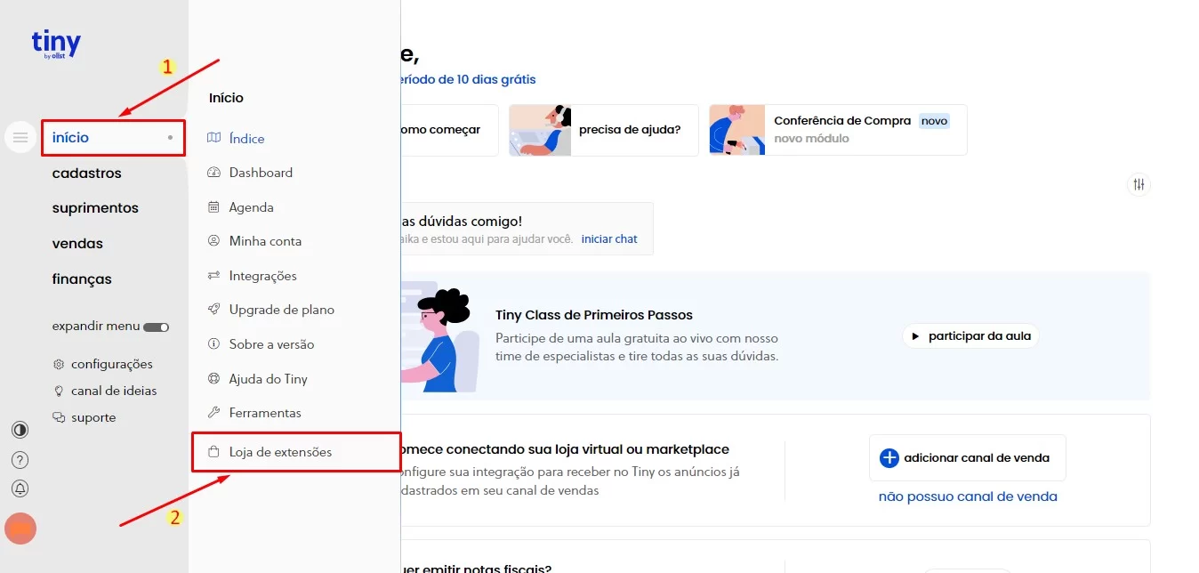 vendas com o tiny erp